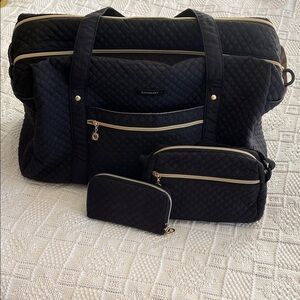 BAGSMART Quilted Bags Bundle of Three! Weekender Overnight, Crossbody, & Wallet